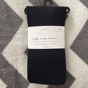 NEW - Ann Taylor LOFT Black Basic Opaque Tights - Medium